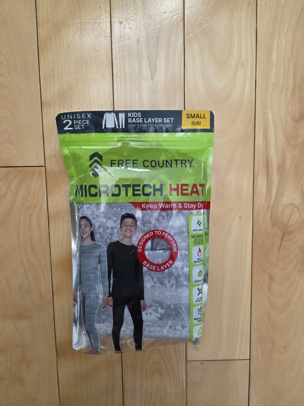 Free Country micro tech heat unisex kids base layer set Sz Small 5/6 *new*